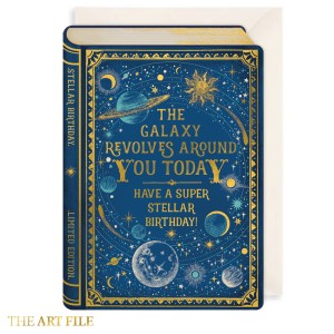 Поздравителна картичка "Днес галактиката се върти около вас, имайте супер звезден рожден ден!"